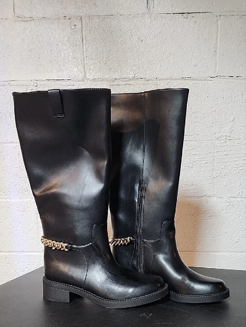 a new day Bobbi Black Over-the-Knee Chain-Accent Boots
